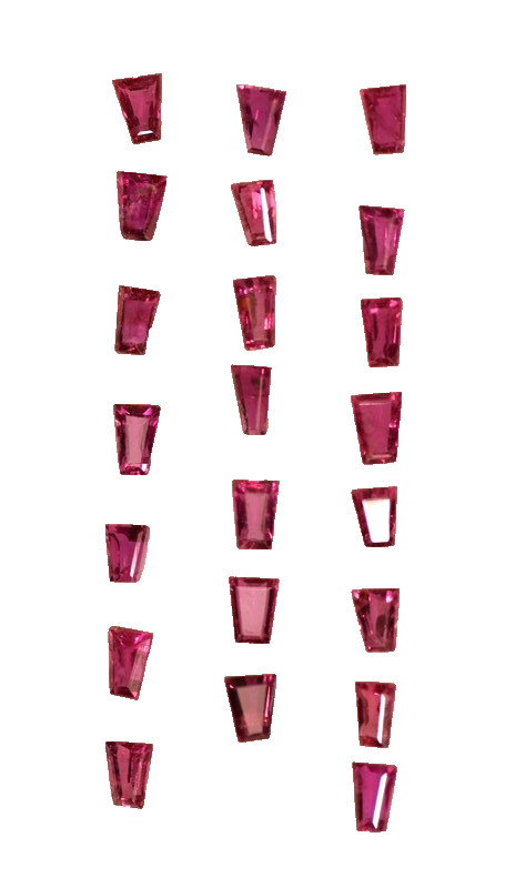 Ruby 2.37 Ct. 22 PC Lot Tapered Baguette 3 X 2 mm Loose Stone Gemstone