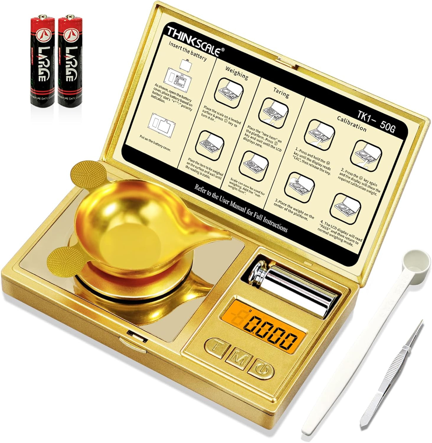 Milligram Scale 50G/0.001G Digital Jewelry Scale Micro Gram Scale for Powder