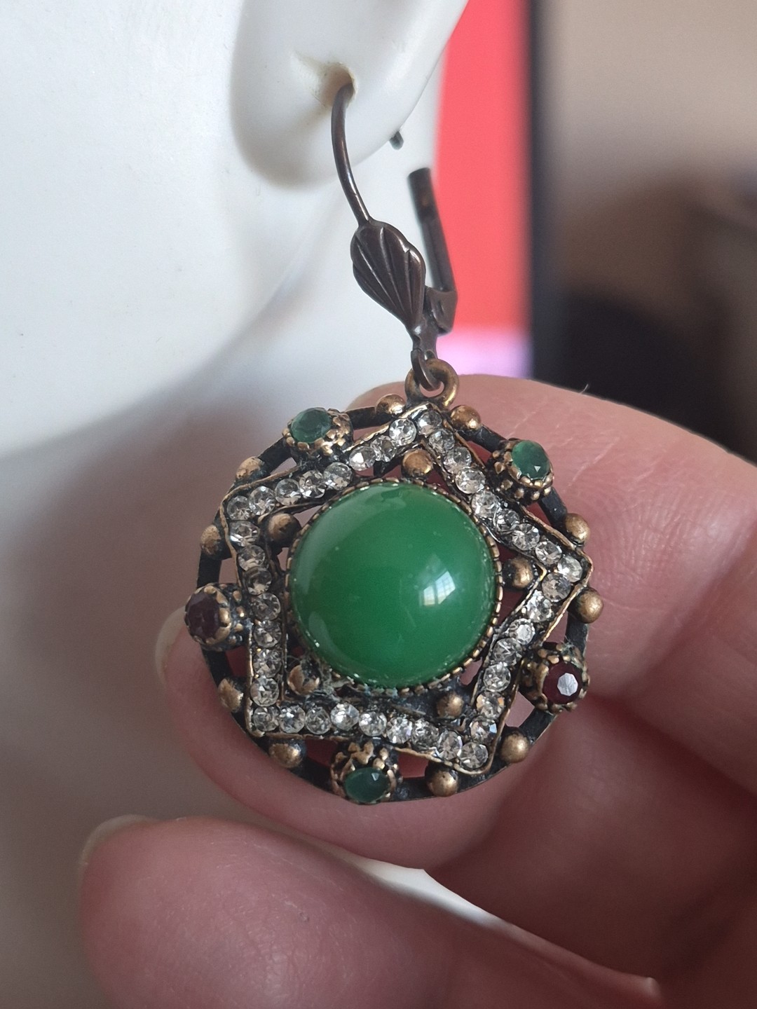 Turkish Emerald Ruby Zircon 2pc Set