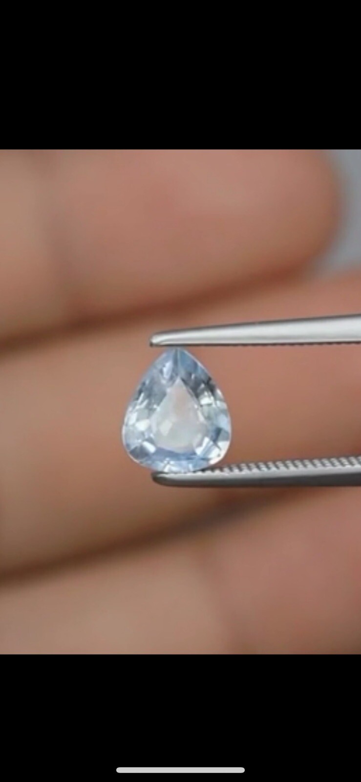1.00ct 6.8×5.8mm Pear Light Blue Sapphire Ceylon, Heated
