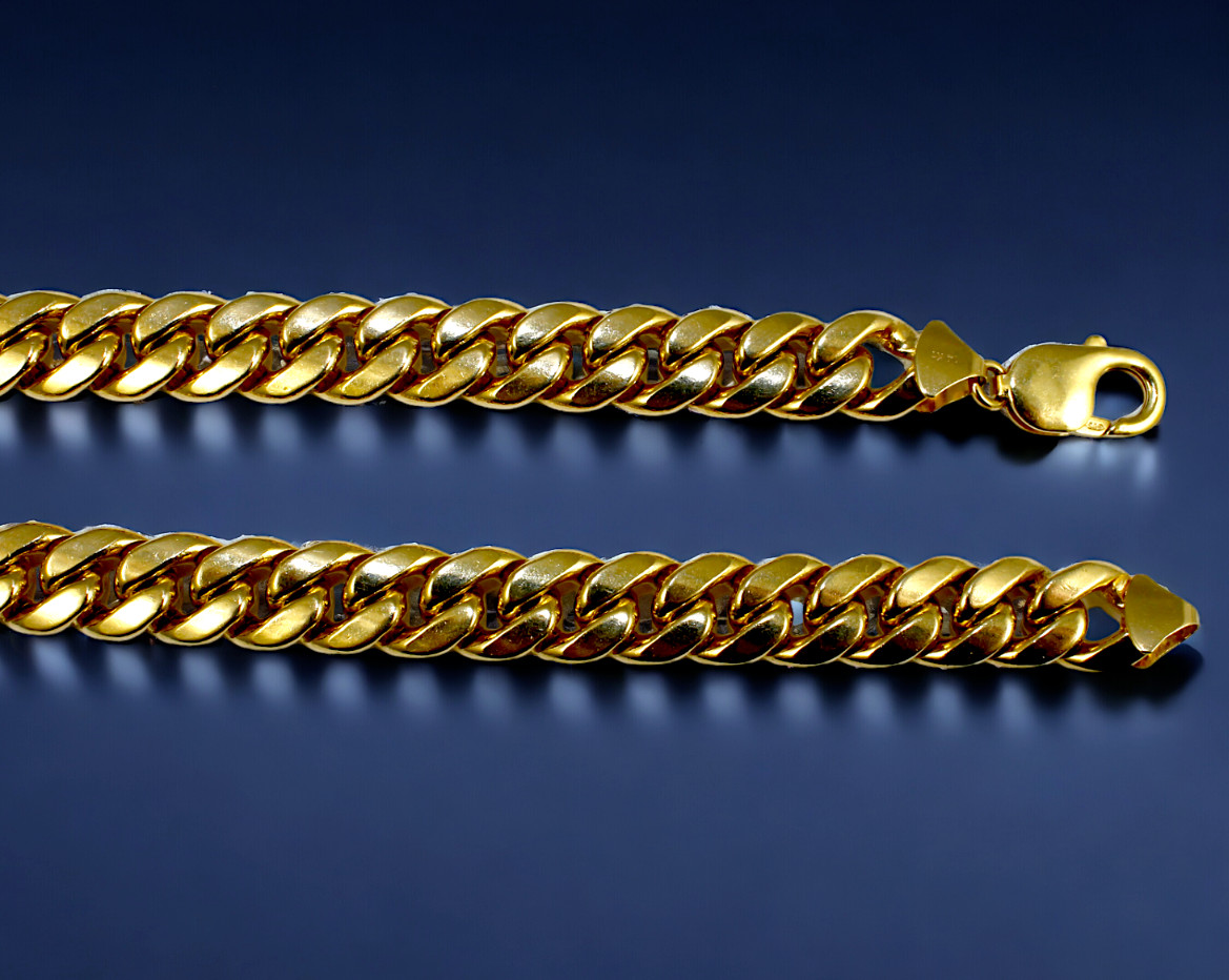 10K Yellow Gold SOLID Miami Cuban Necklace Bracelet Chain Lobster 2mm-10mm 7-30″