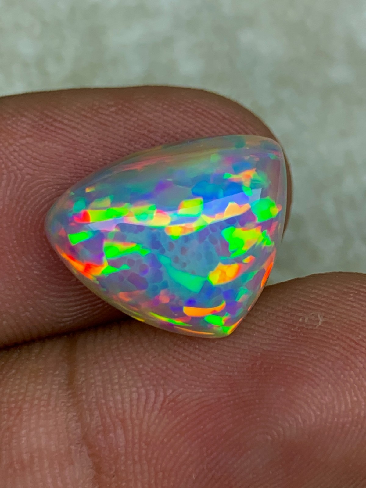 Natural Ethiopian Honeycomb Opal 4.90crt Trillion Cabochon Loose Welo Gemstone