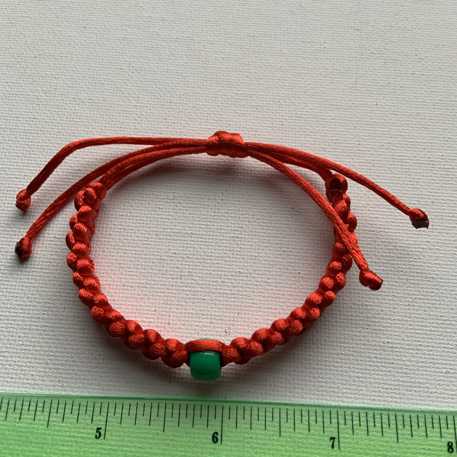 MOROCCO Bracelet RED & GREEN Satin Rattail Cord Shamballa Nylon Macrame