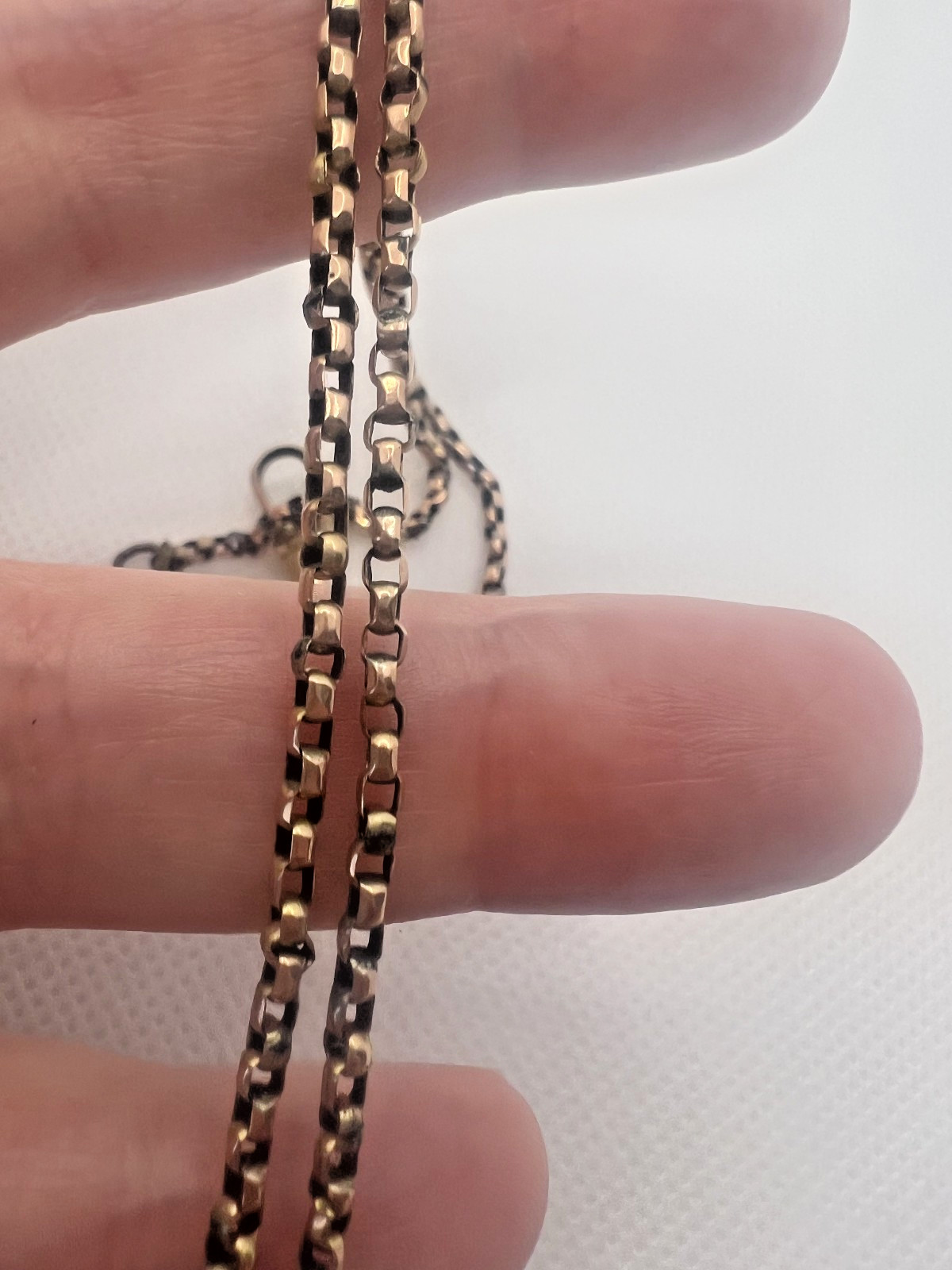 Antique 9ct Rose Gold Belcher Chain & Puffed Heart Pendant, 5.28g