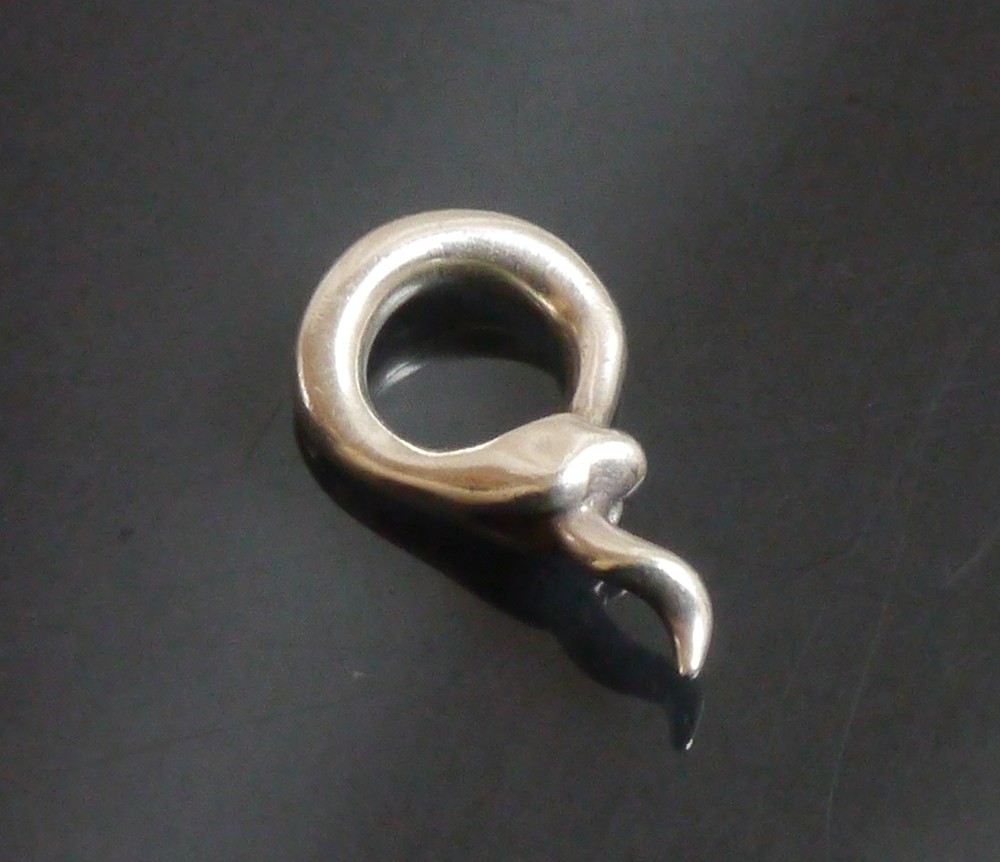 Authentic Tiffany & Co. Necklace top Ouroboros Snake Charm Sterling Silver #1046