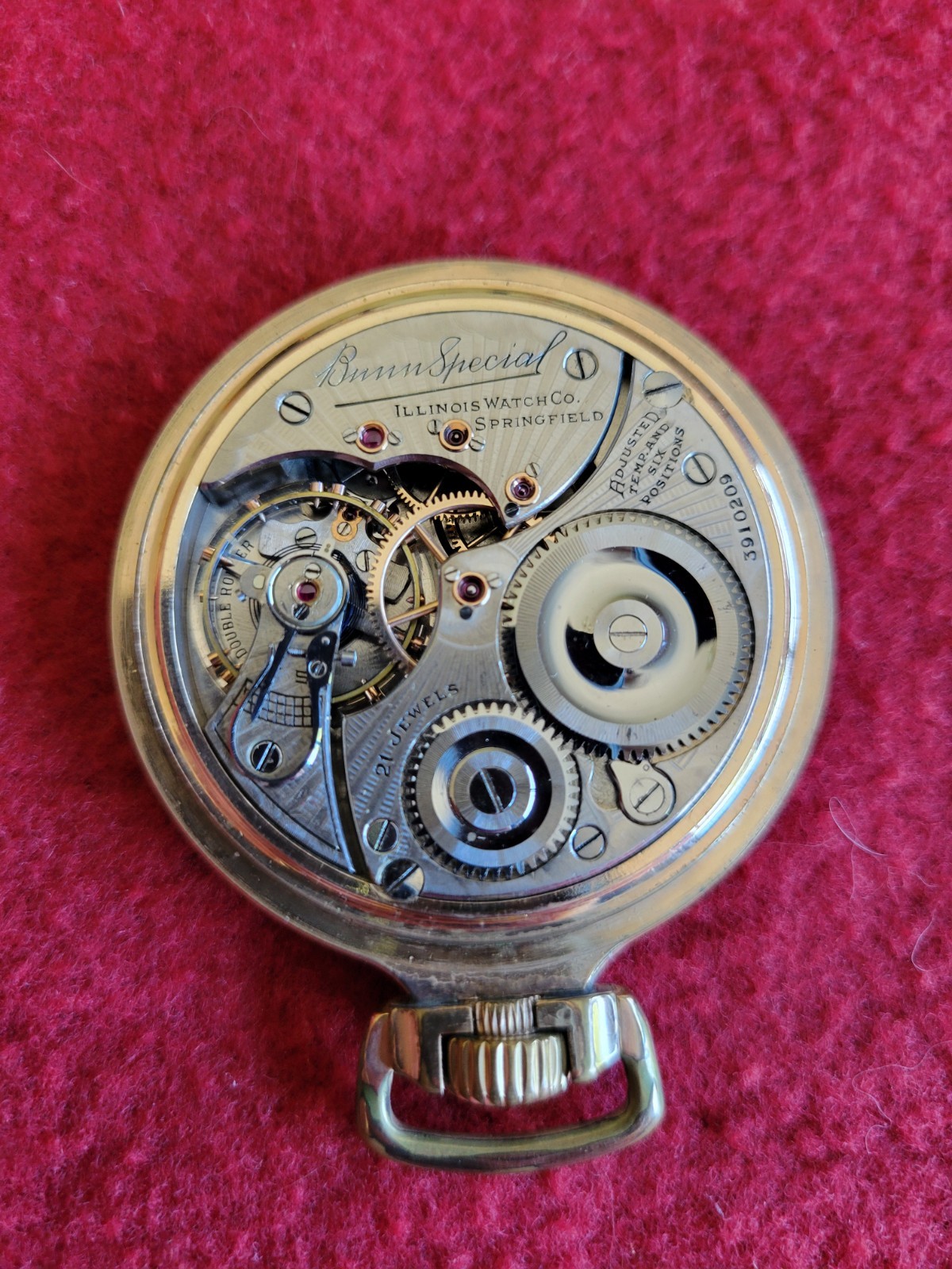 1921 Illinois Bunn Special 16s Model 9 21J Gold Filled Pocket Watch – Runs