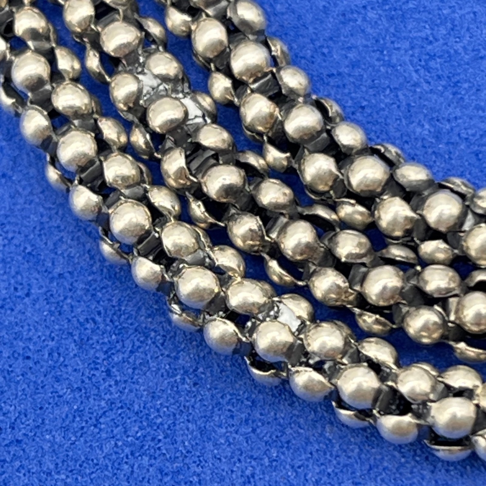 Vintage Joielle Popcorn Necklace Sterling Silver Chain 15 Grams 25″