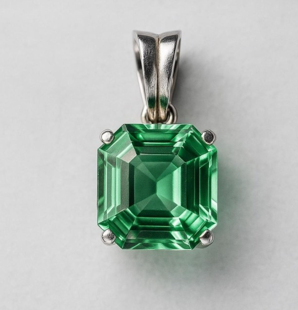 Natural Certified 25 Ct Green Sapphire Loose Gemstone 925 Solid Silver Pendant