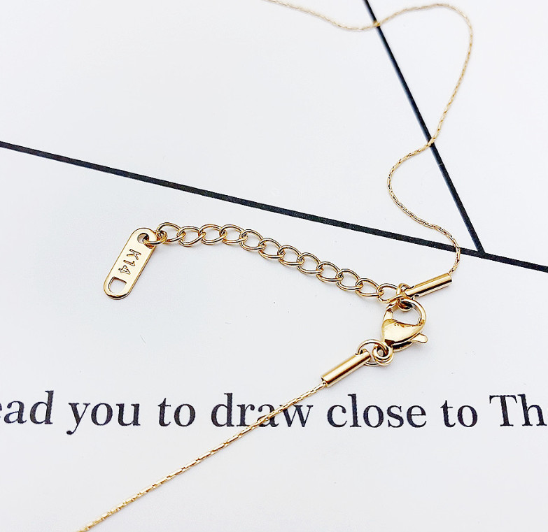 Women 14K Gold Stainless Steel Small Cross Pendant Chain Necklace Gift AG