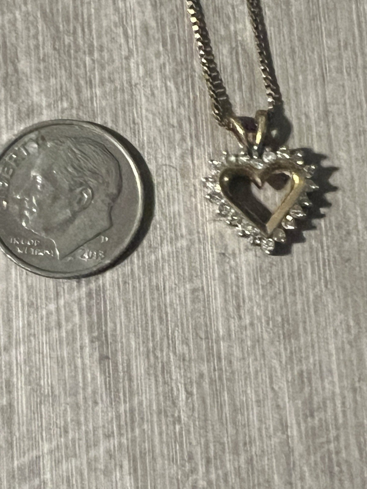 1/4 CT Diamond Heart Pendant 10k Gold Necklace