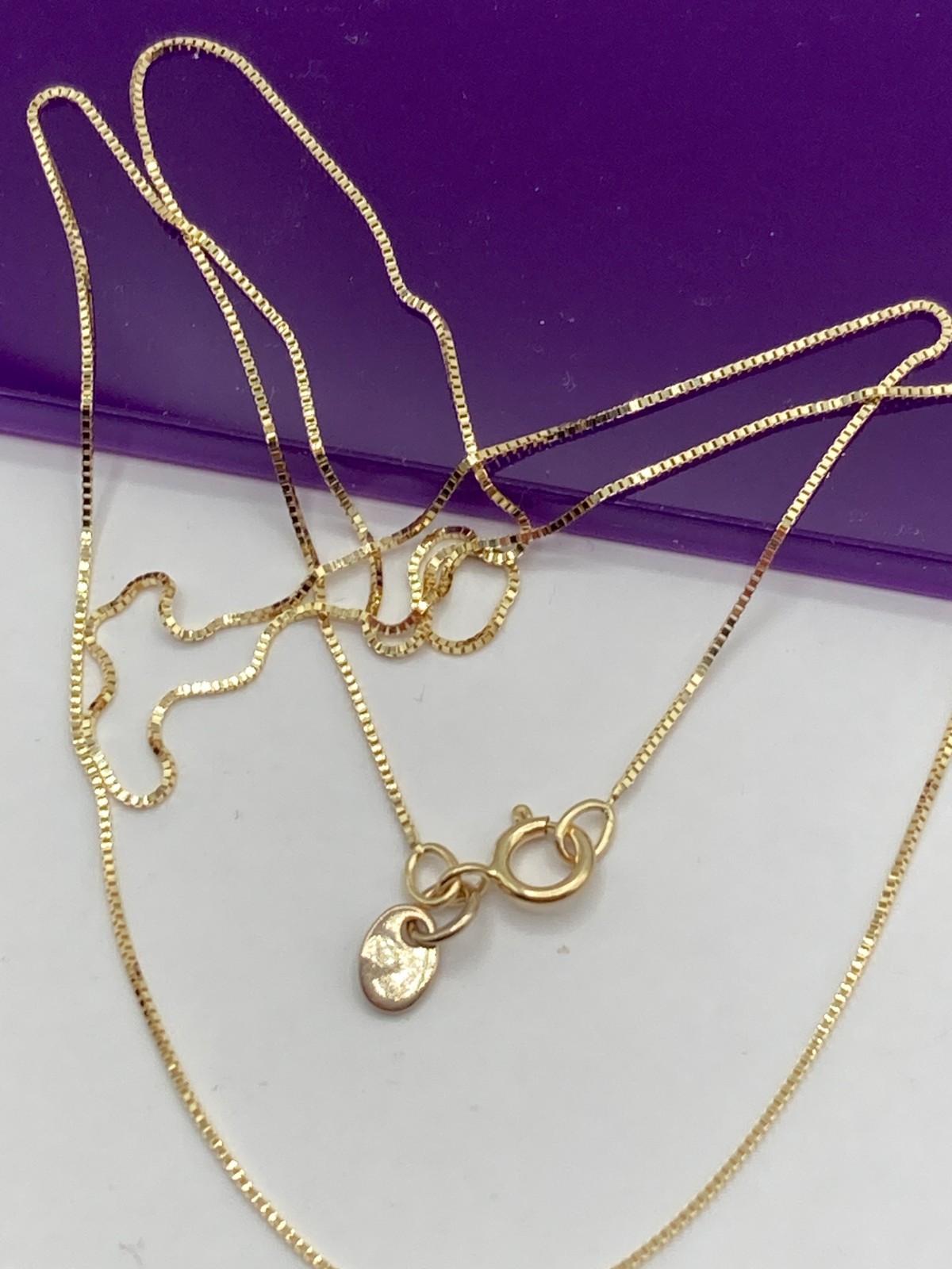 solid 10k gold box chain necklace