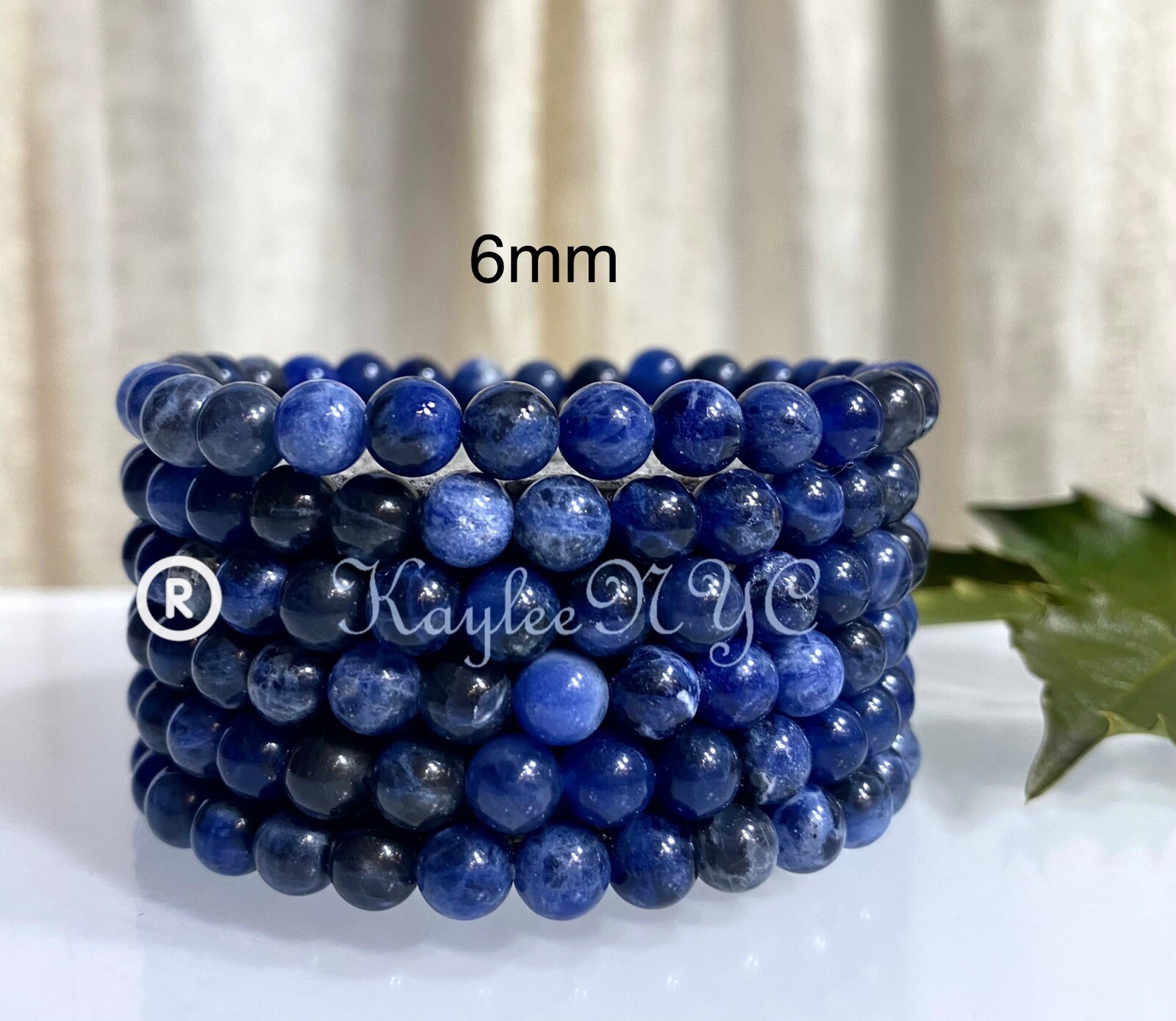 Wholesale Lot 6 Pcs Natural Sodalite 6mm 7.5” Crystal Healing Stretch Bracelet