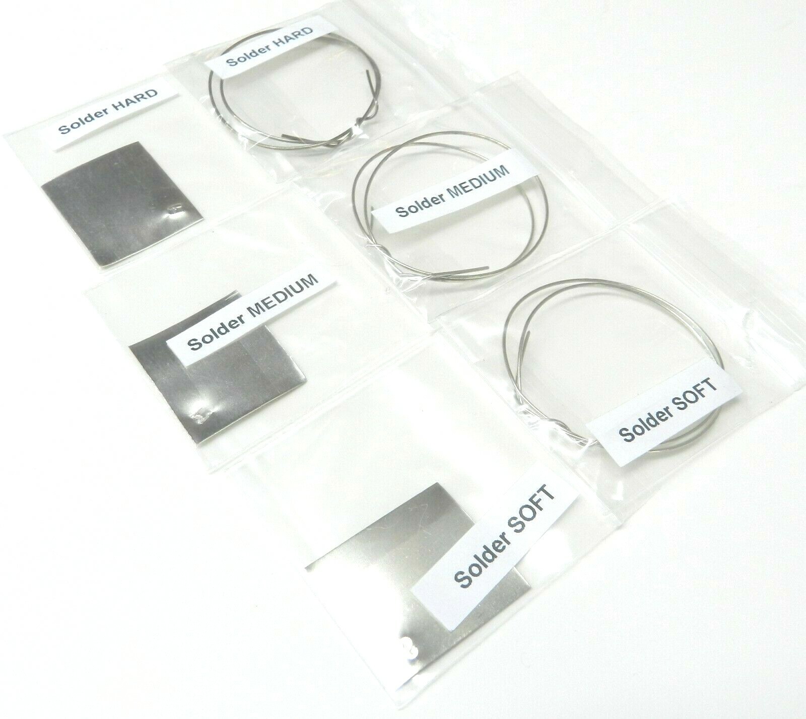 Silver Solder for Jewelry Making Assortment Pack Wire & Sheets -Soft Medium Hard