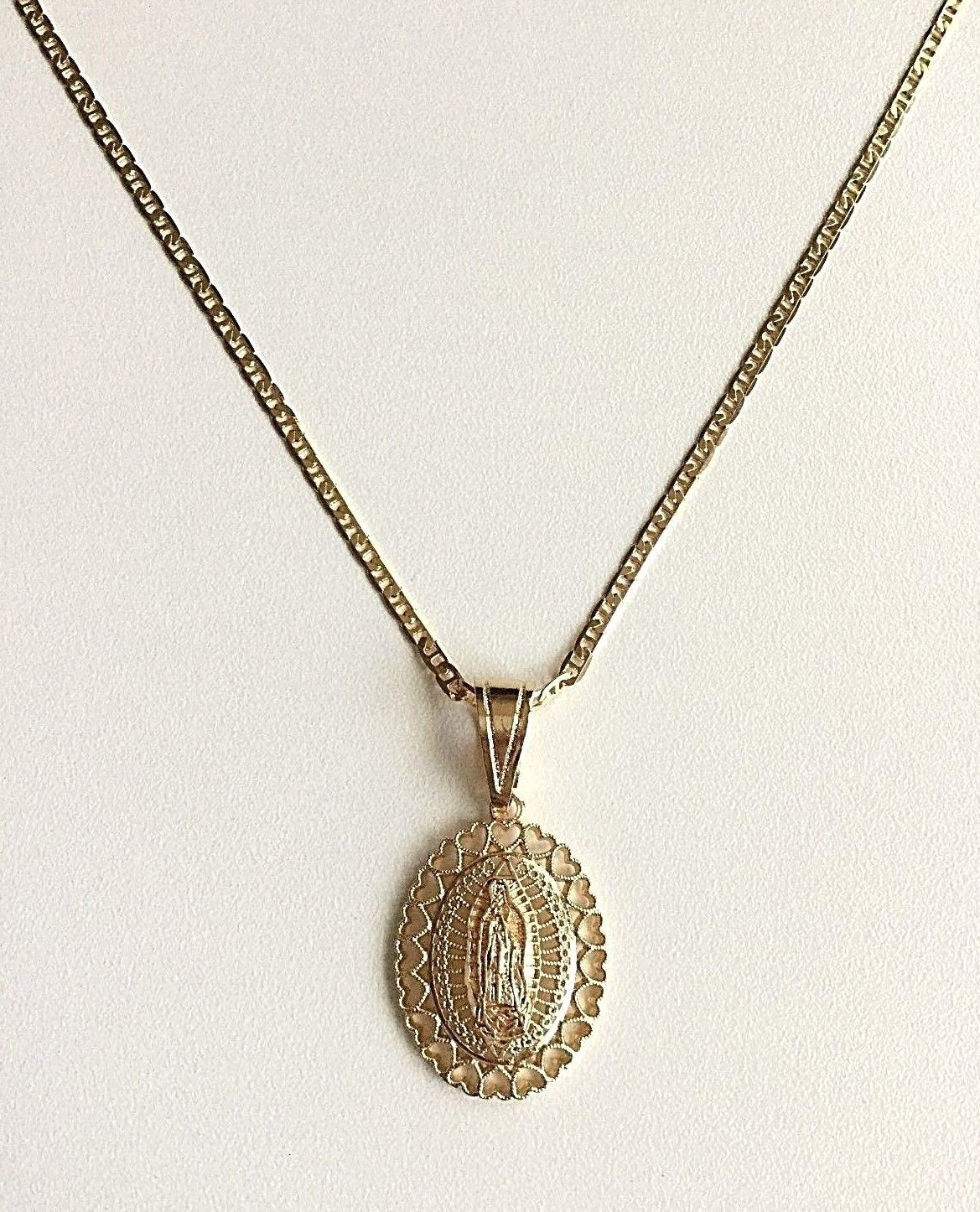18K GOLD FILLED CADENA DE GUADALUPE-20″/ GUADALUPE NECKLACE-20″ LONG – 30X22mm