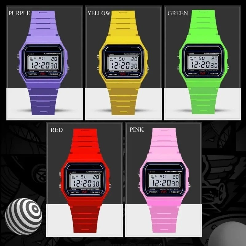 F 91W Classic Digital Resin Strap Watch Stopwatch Chronograph Sport Unisex Men