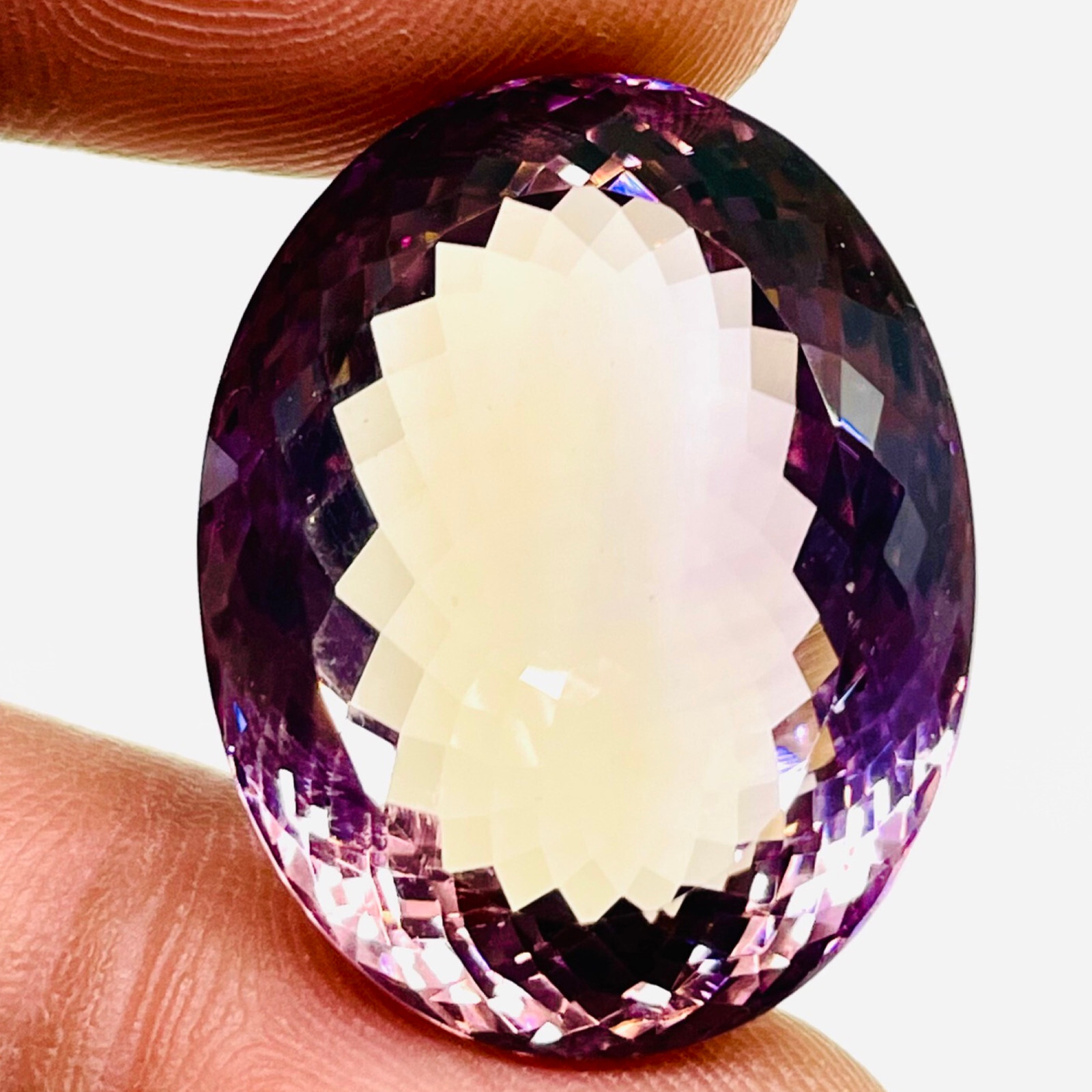 VVS 46 Cts Natural Bolivian Ametrine 25x20mm Oval Cut Untreated Loose Gemstone