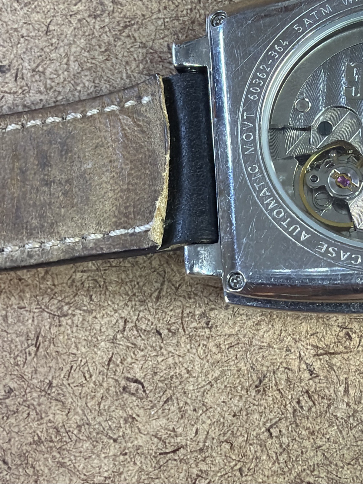 SUG Automatic Watch Reference No. 60362-364 Used Works 5 ATM Black/Silver