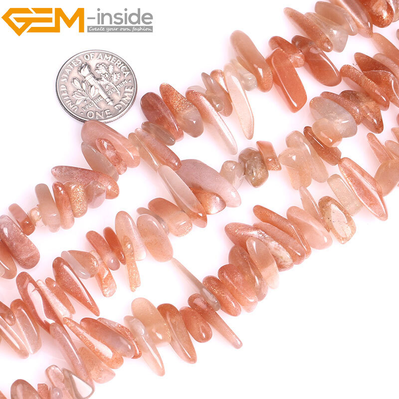 Natural Stone Pionts Sticks Spike Sunstone Larimar Loose Bead Jewelry Making 15″