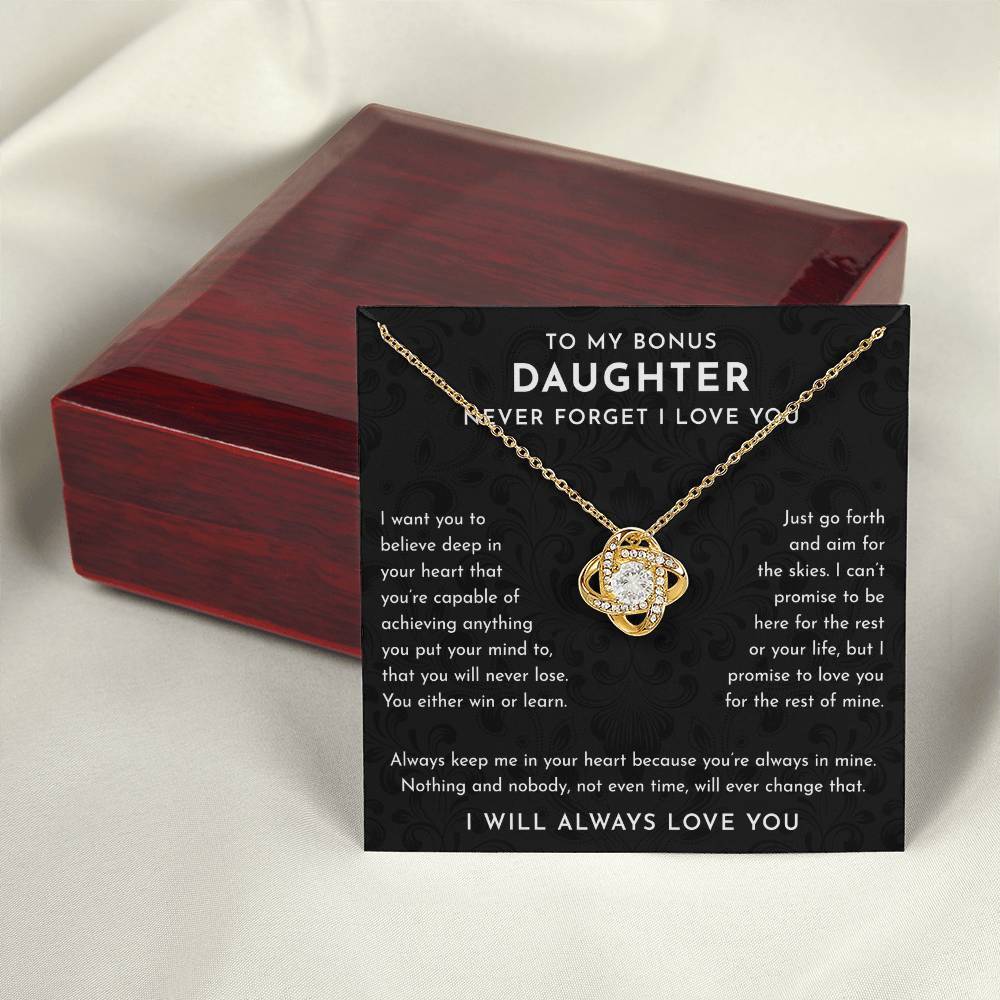To My Bonus Daughter Gift, Bonus Daughter Necklace, Bonus Daughter Jewelry Gifts