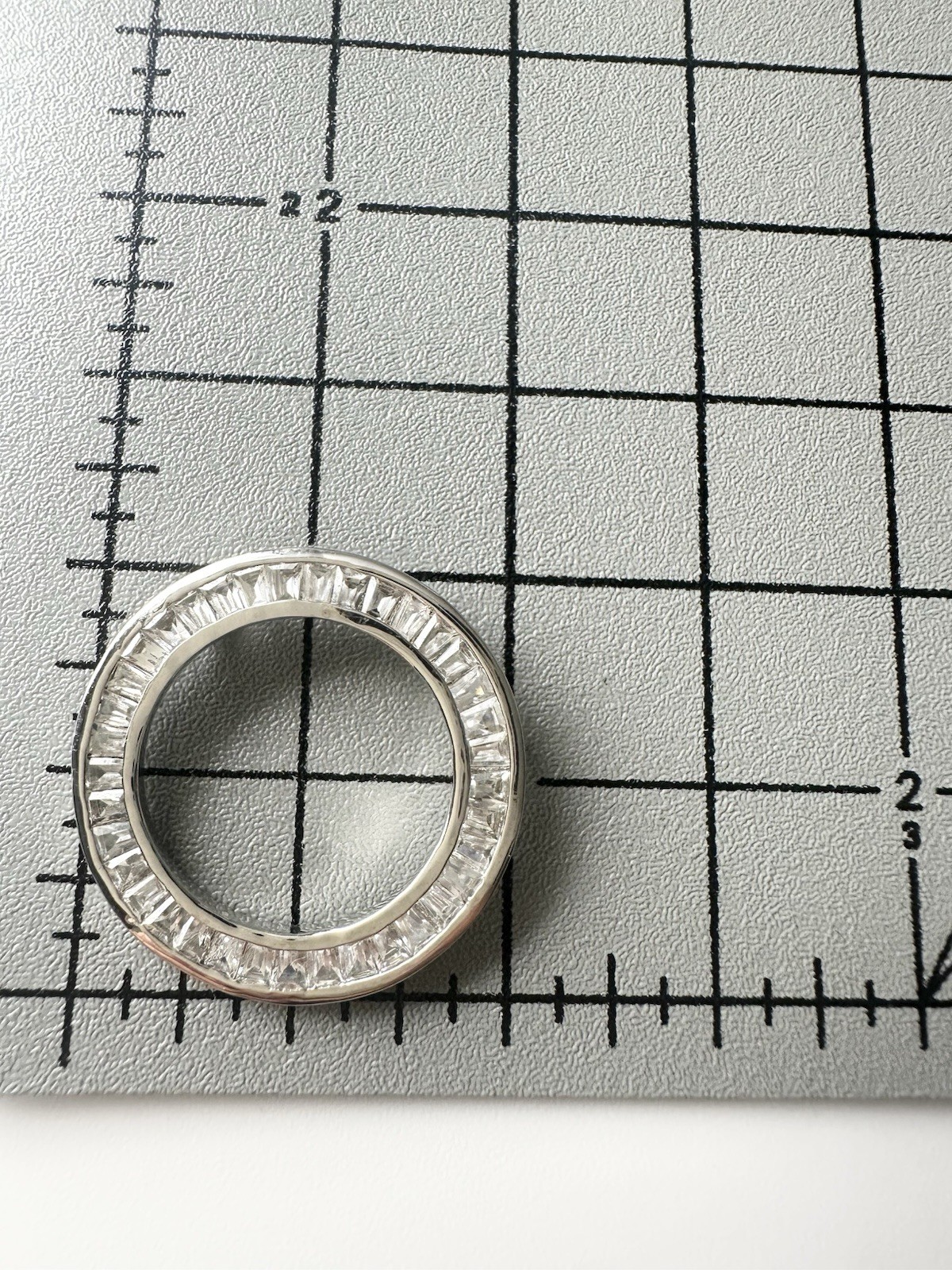 925 Sterling Silver Tapered Baguette-Cut C Z Circle of Life Pendant