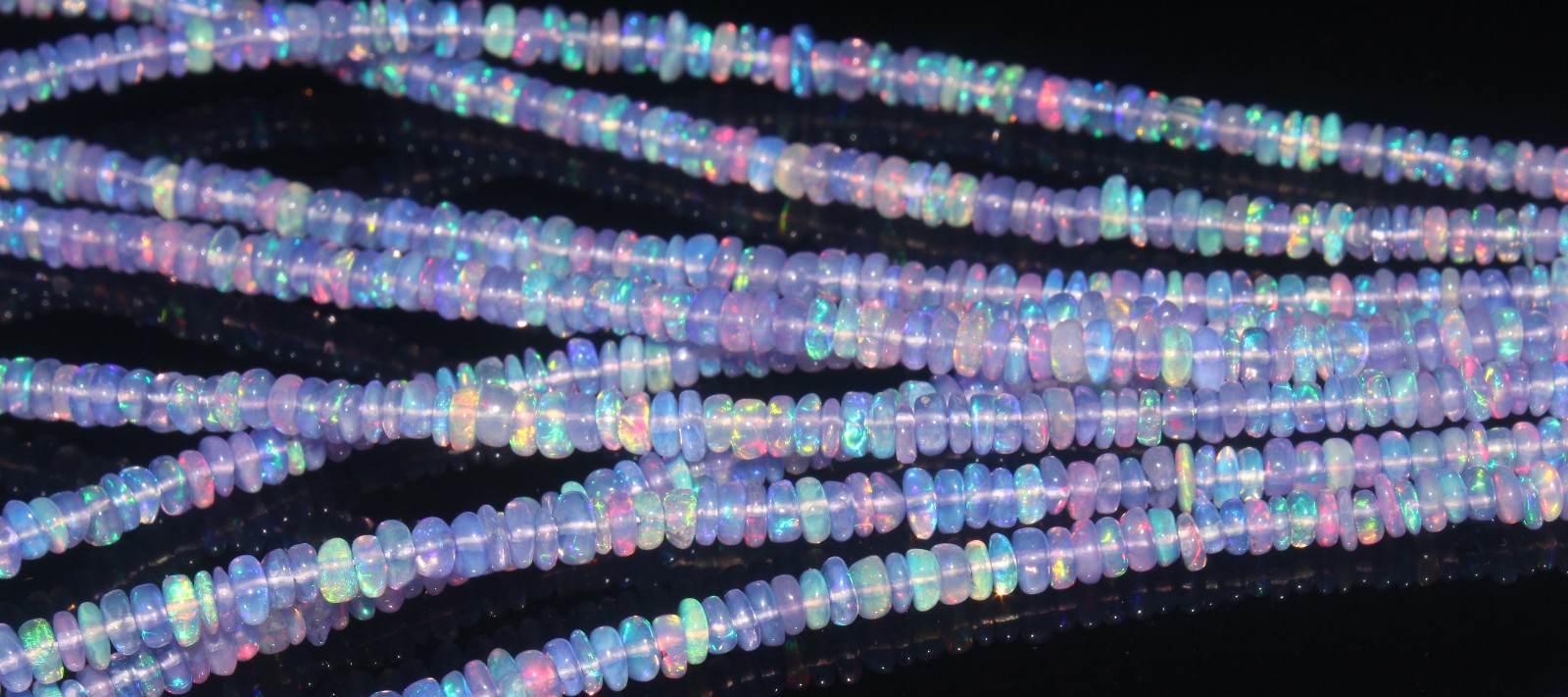 3to4 mm 16′ Lavender Ethiopian Opal Smooth Rondelle Beads strand Gemstone Opal