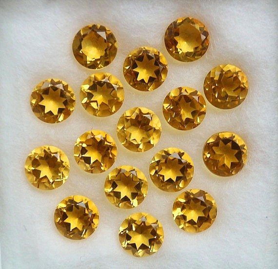 Natural Citrine Round Faceted Cut 3mm To 10mm Loose Gemstone