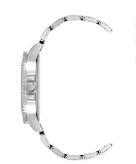 Time and Tru Womens Watch Silver Tone Adjustable Links Pink Blue Bezel New Boxed