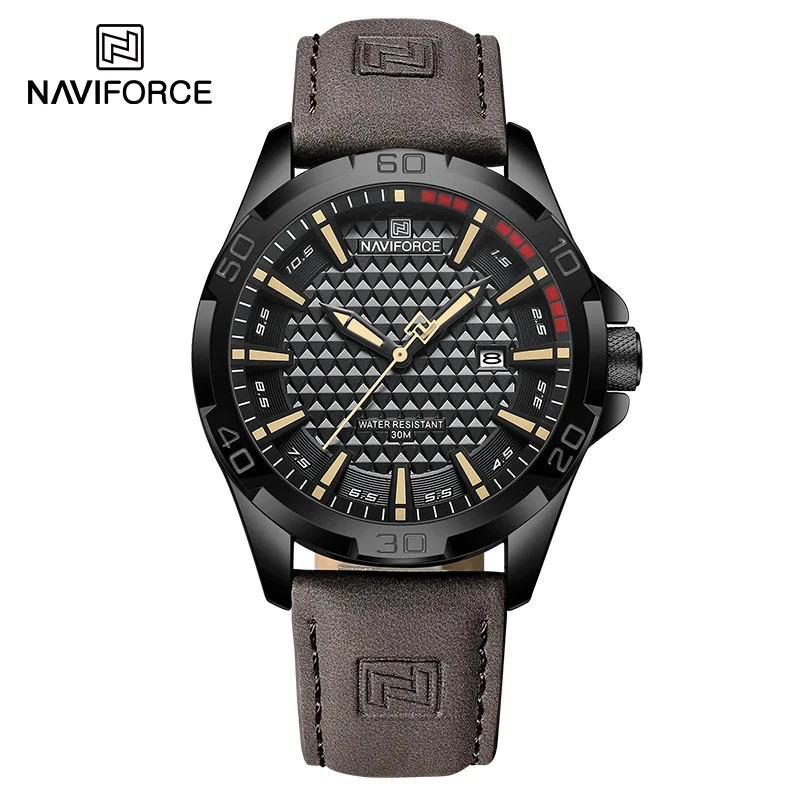NAVIFORCE Men Casual Sport Military Quartz Calendar Wrist Watch for Man Business