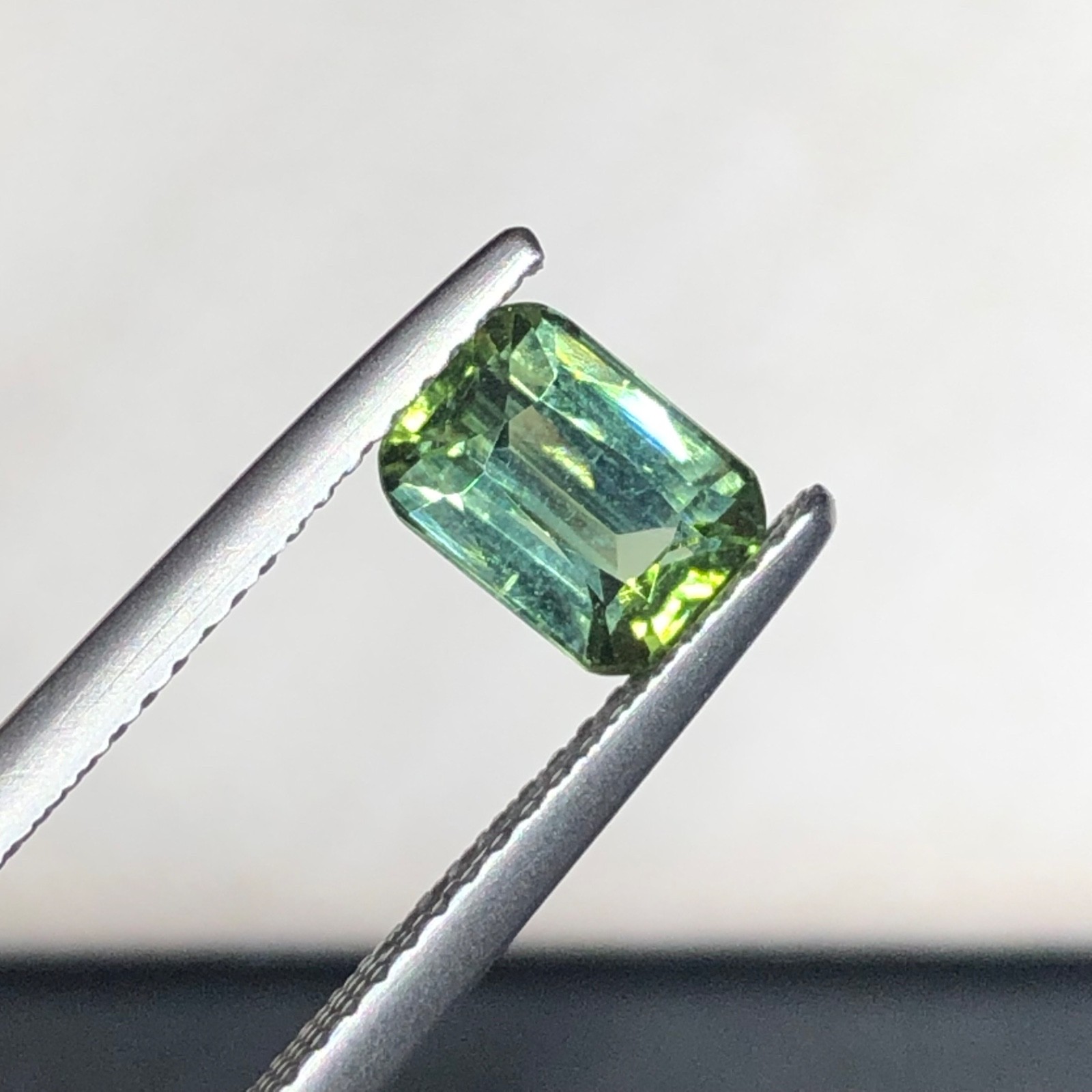 Natural Tourmaline 1.20 Carat Cushion Cut Bluish green Origin Afghanistan