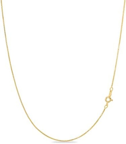 KEZEF 18K Gold Plated 925 Sterling Silver Box Chain Necklace for Women, 1mm T…