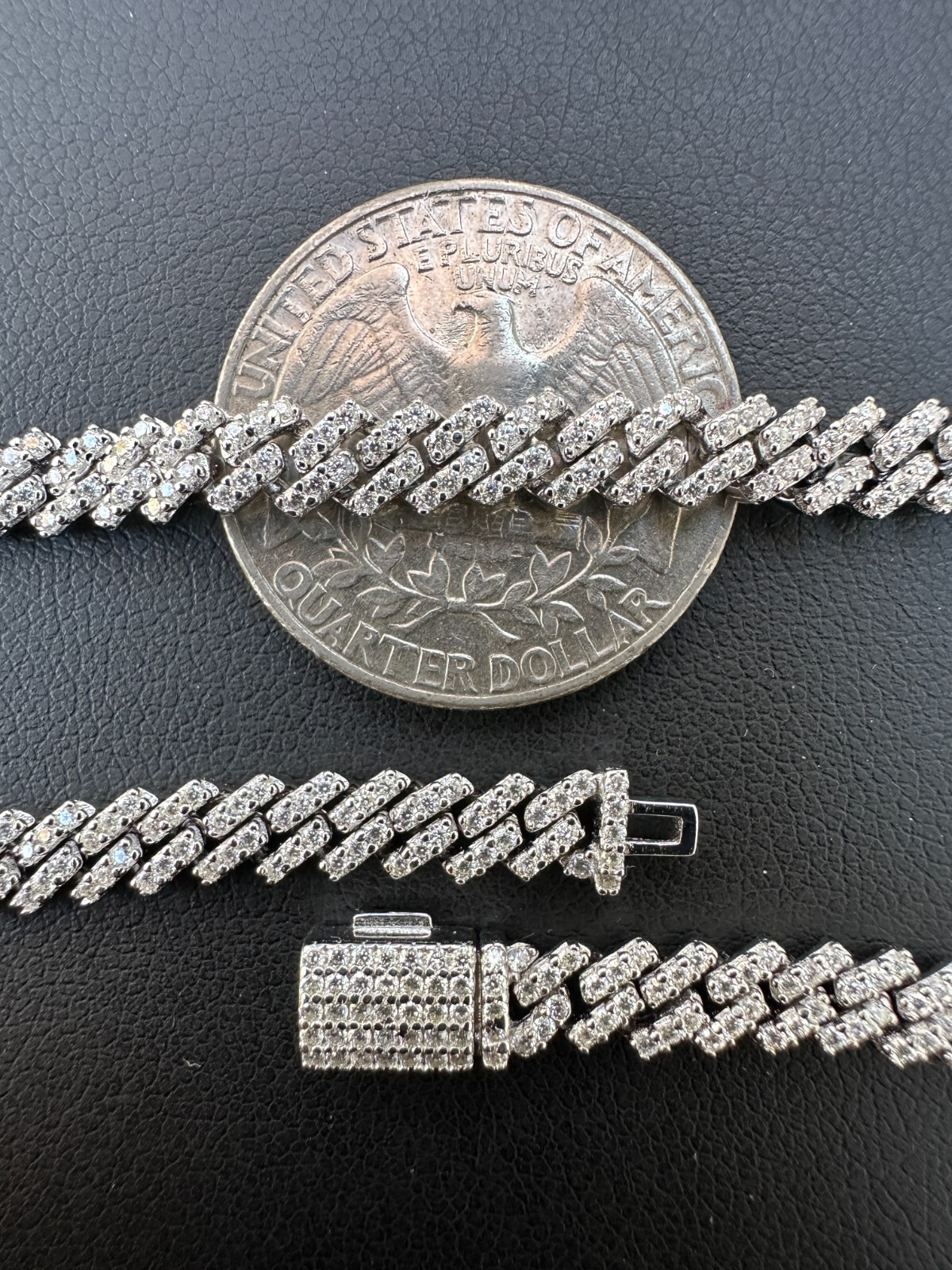 MOISSANITE Real 5mm Micro Miami Cuban Link Prong Chain Iced 925 Silver Necklace