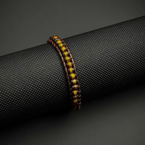 Tiger Eye Leather Crystal Healing Women Men Protection Vintage Bracelet Gifts