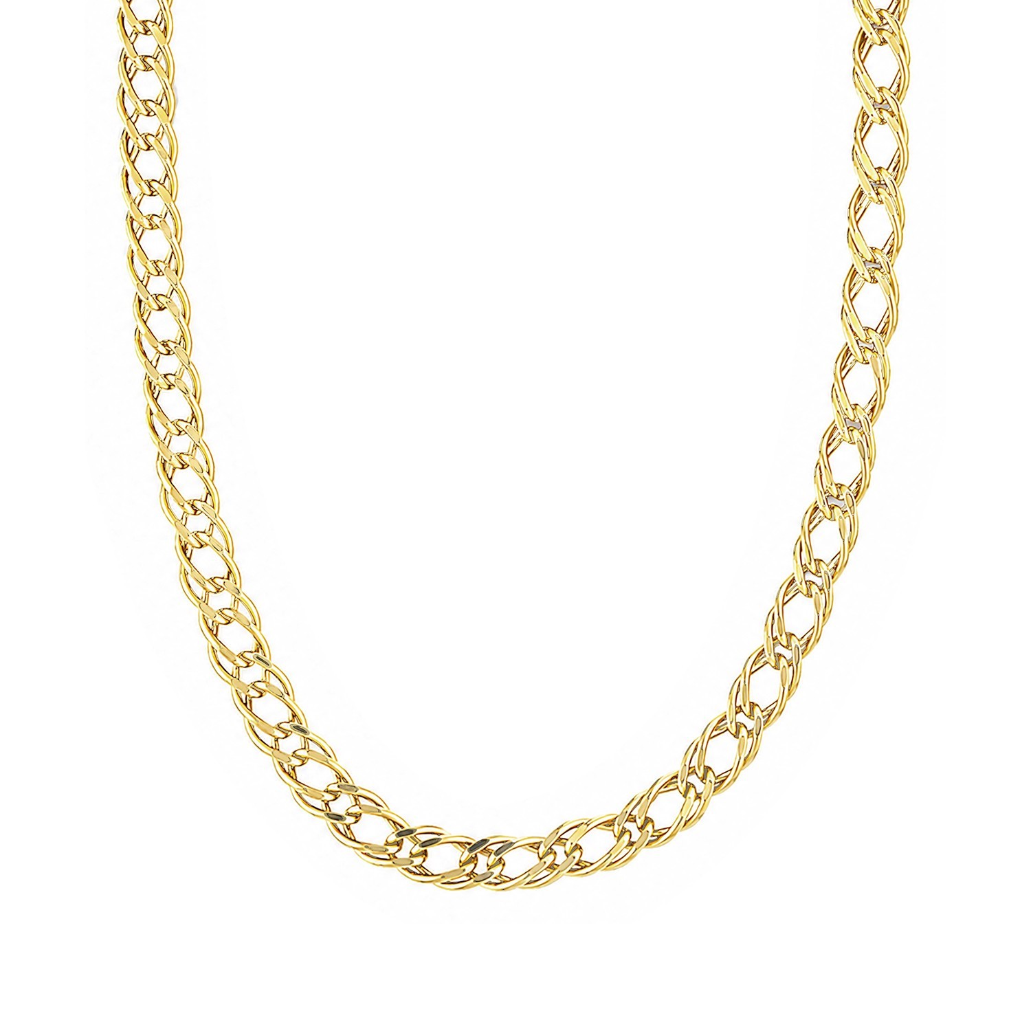 9ct Yellow Gold Fine Double Curb Chain 18″ Solid Gold Hallmarked Necklace