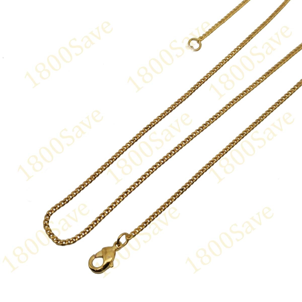 Real 18K Yellow Gold Filled Tarnish-Resist 16~30″ 1mm Cable Chain Necklace F146G