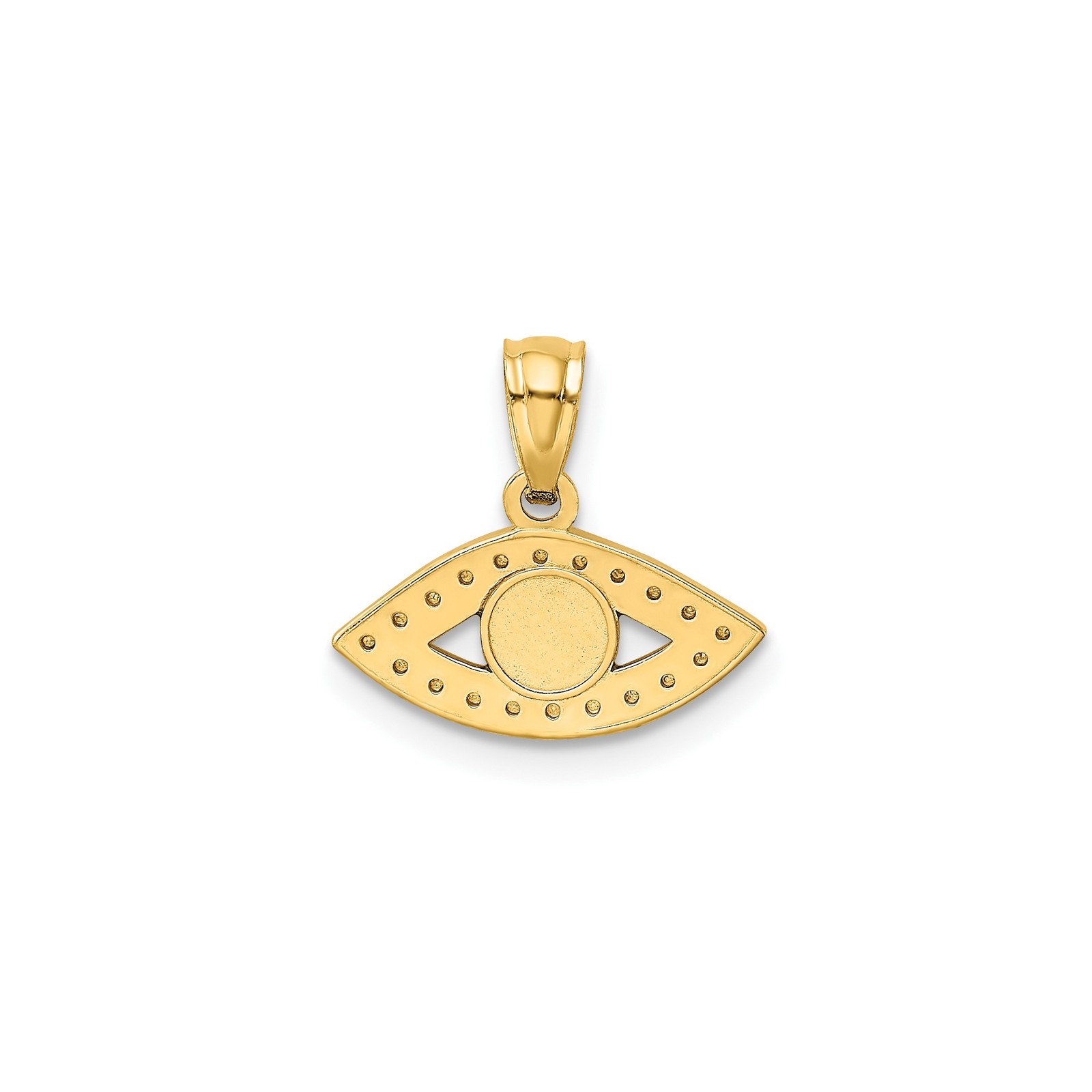 14k Yellow Gold Evil Eye Pendant Blue Black Spiritual Amulet Talisman for Women