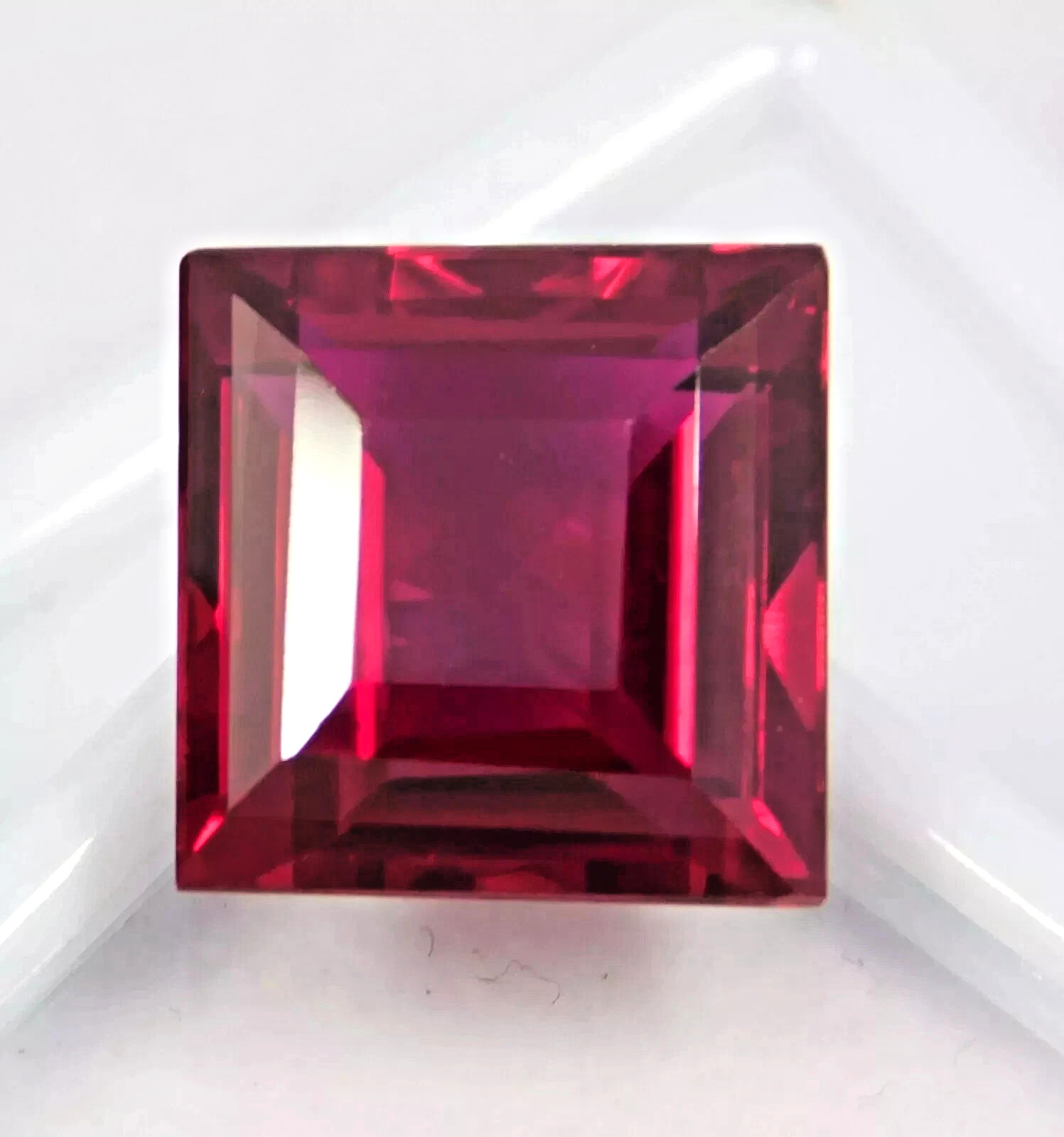 Natural Princess Cut Red Ruby 13 Ct Loose AGL Certified Faceted Gemstone