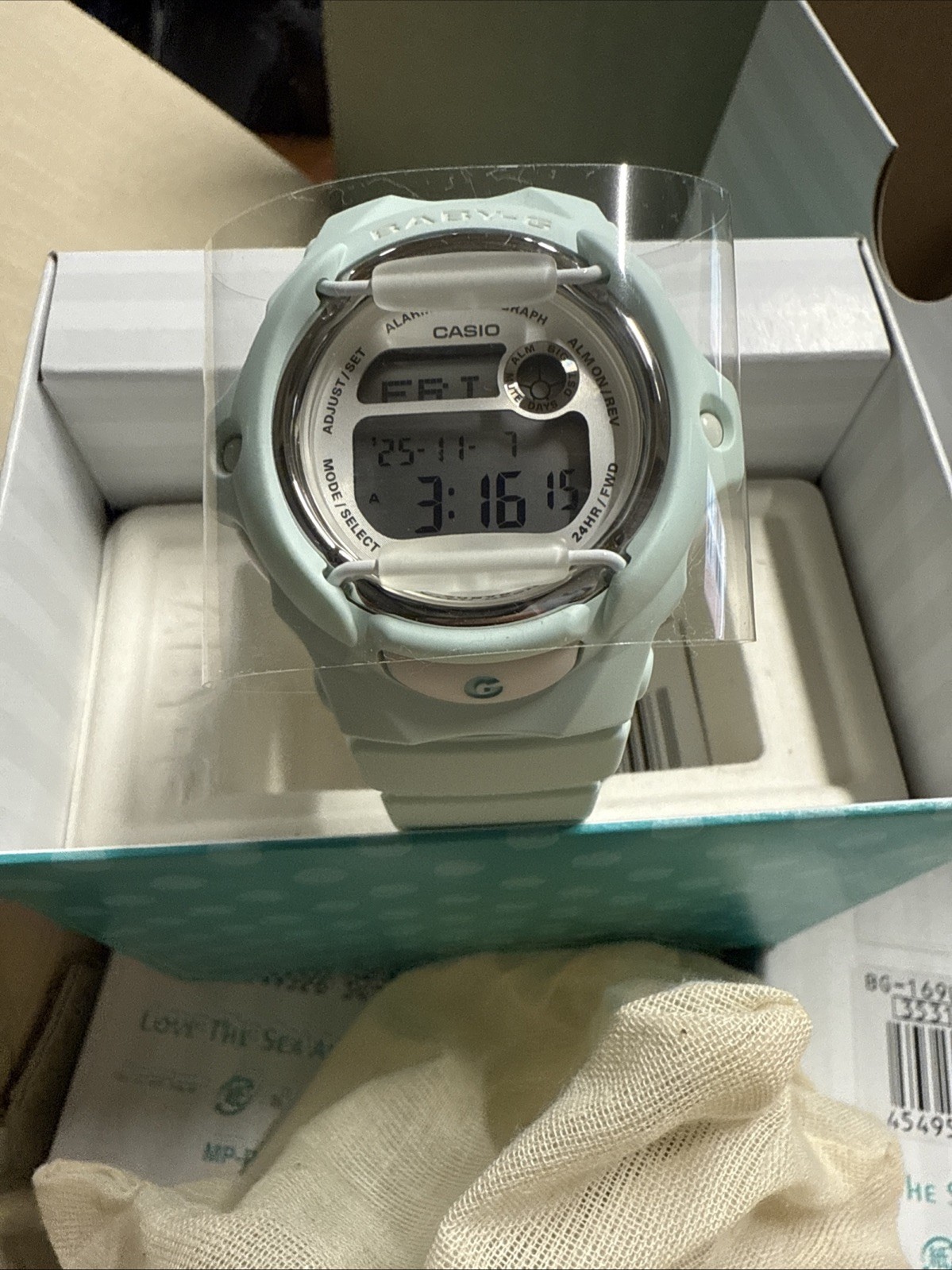 Casio Baby-G BG169U-3D Women’s Digital Watch Mint Green Clear Resin 200M New