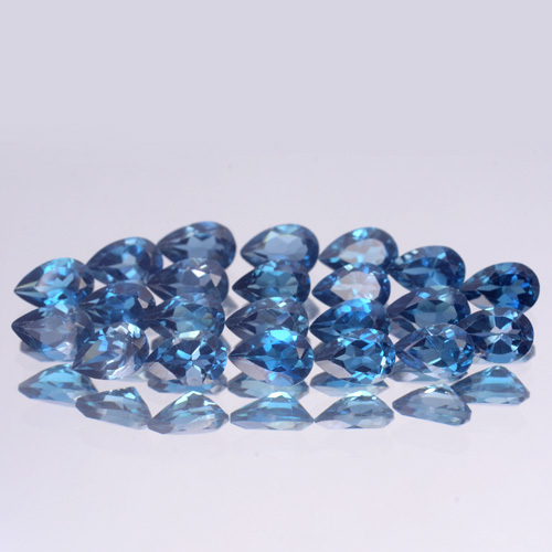 6x4mm Lot 1,2,6,10pcs Pear Calibrated Natural Gem London Blue Topaz Brazil