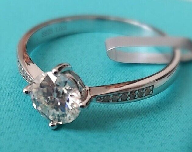 3.5Ct Round Simulated Diamond SolitaryEngagement Band Ring14k Gold Plated Silver