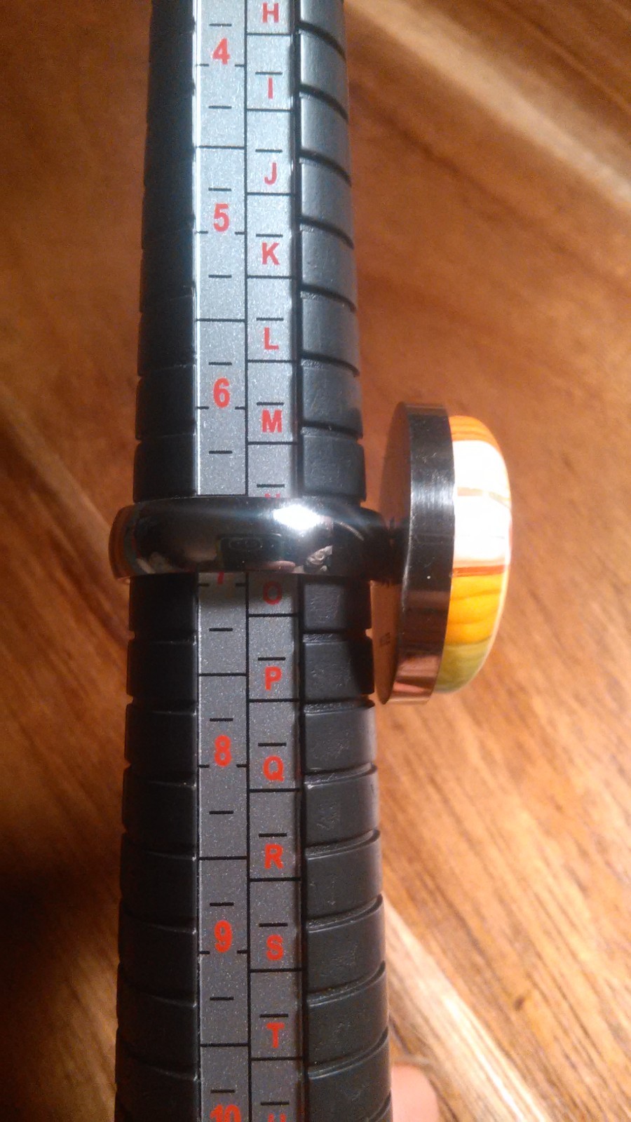 Multi Color Murano Style Glass Stainless Steel Ring (Size 7)