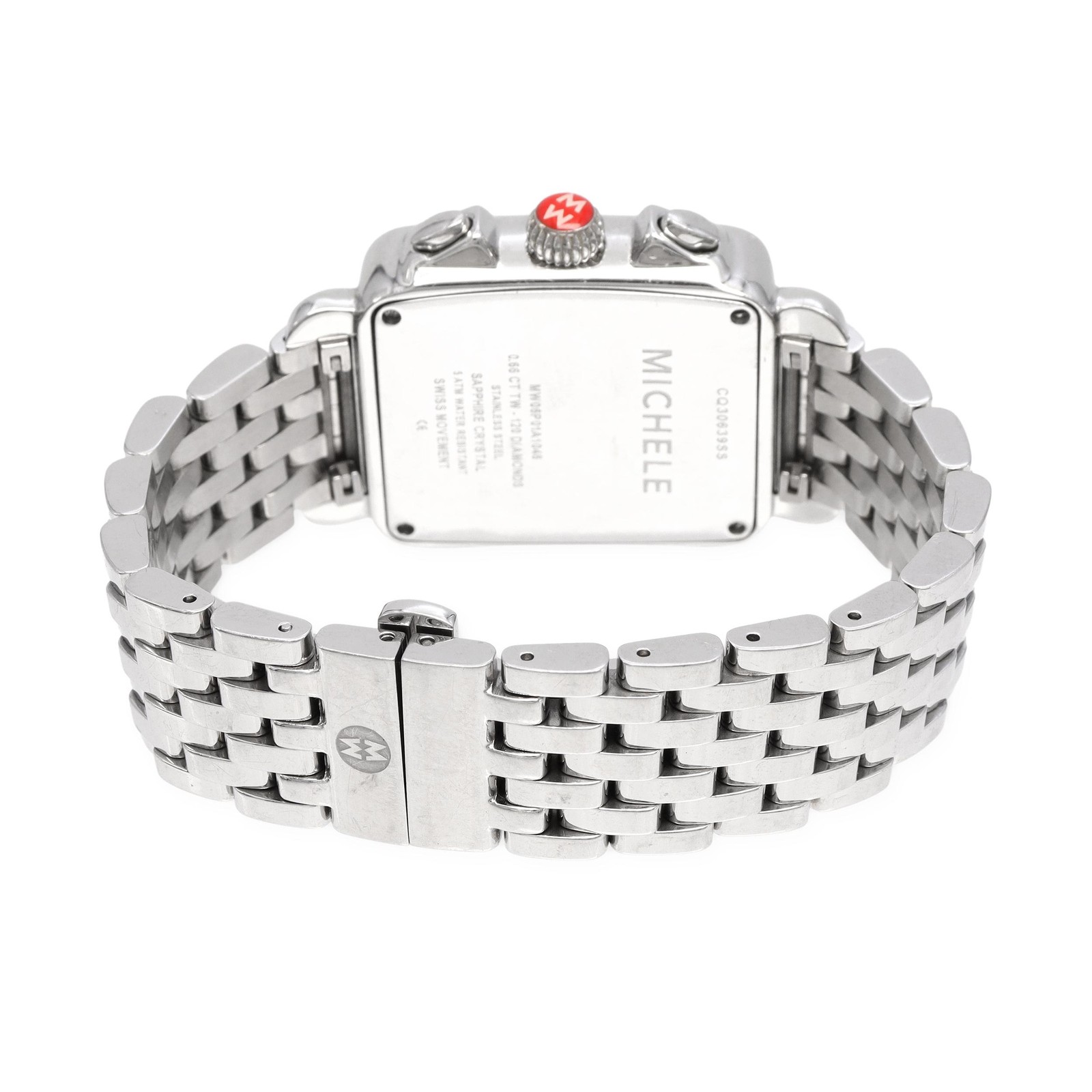 Michele Deco Diamond Bezel Stainless Chronograph Quartz Watch MW06P01A1046