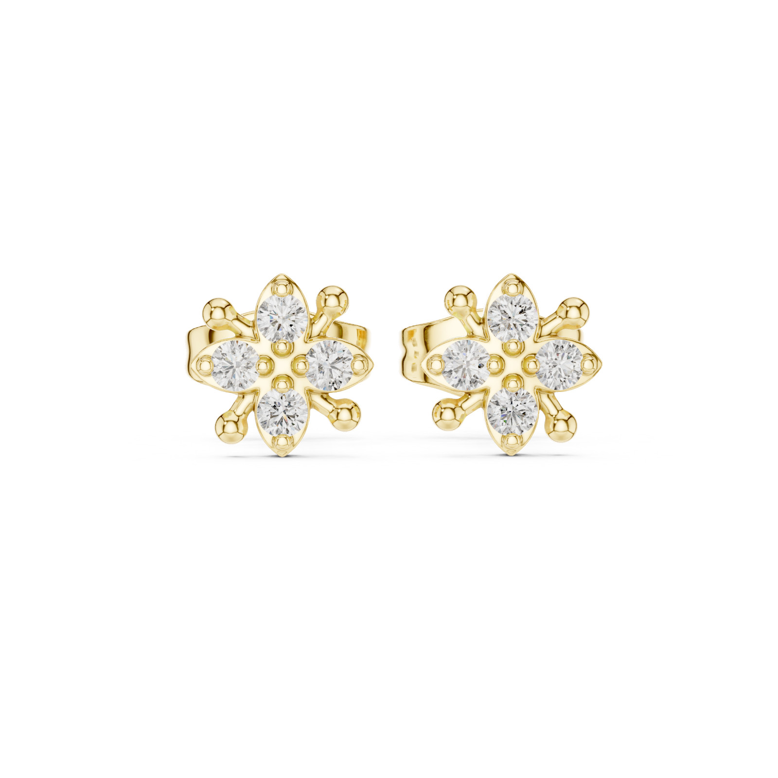 10 Ct Round Diamond Flower Earrings Gold Platinum Jewelry Gift for Women