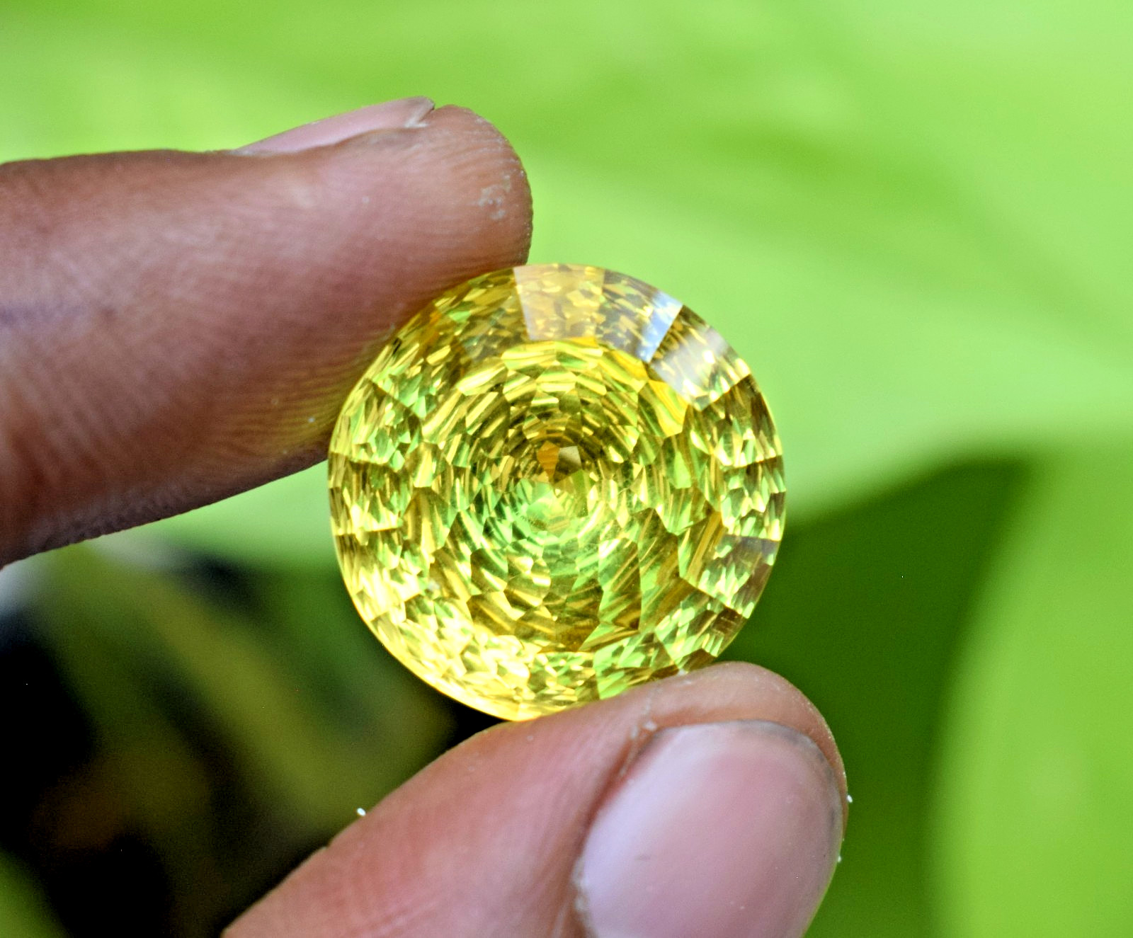 25 CT Natural Yellow Sphene Master Round Cut Certified Loose Gemstone Rare Find