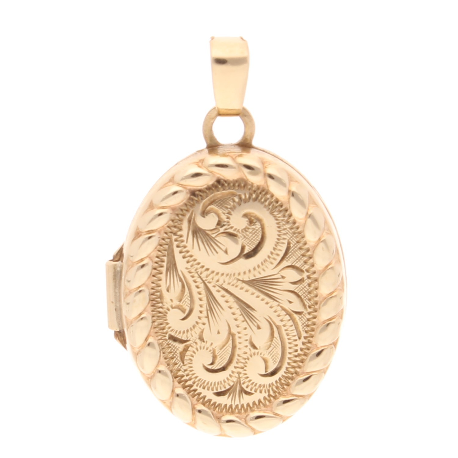 9Carat Yellow Gold Patterned Locket (13.5x17mm)
