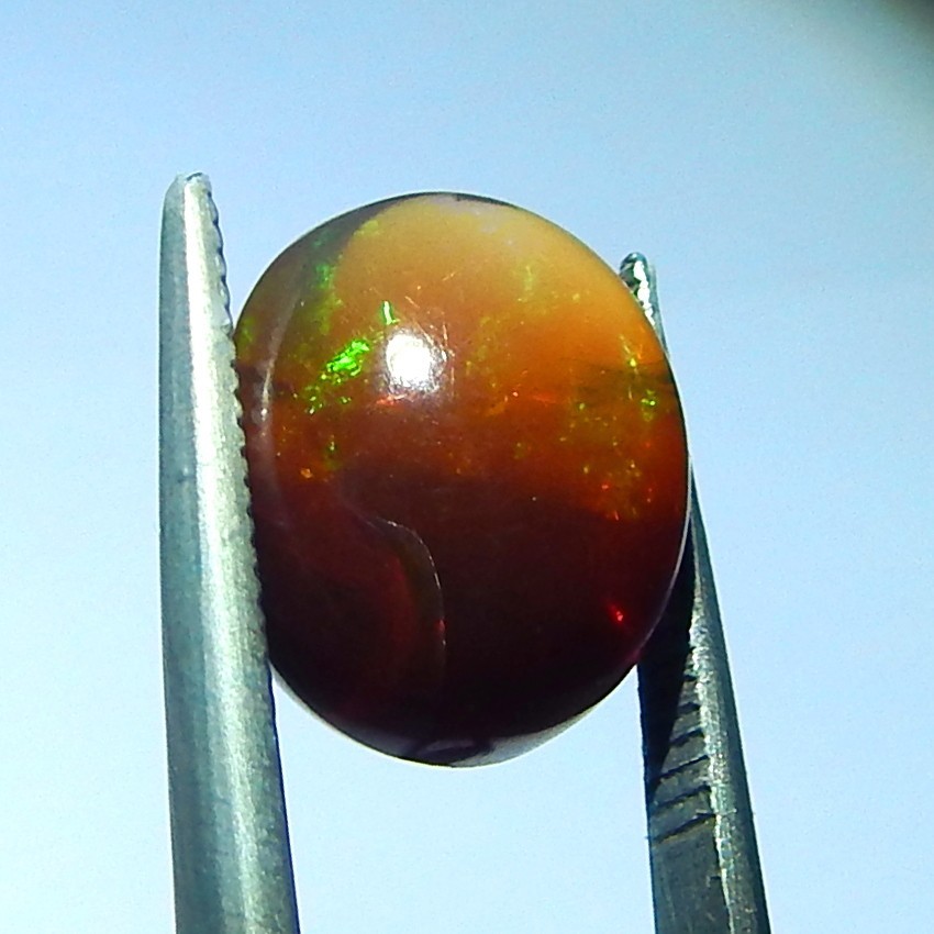 6ct Ethiopian Orange Precious Black Opal Natural Earth Mined Unheated Oval Cab