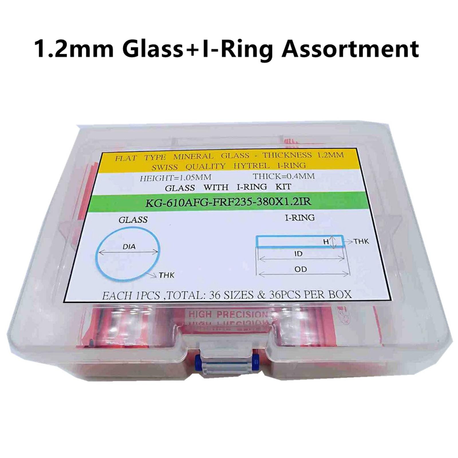 1.2mm Thickness Flat Round Mineral Watch Glass With Waterproof Ring Assortment L