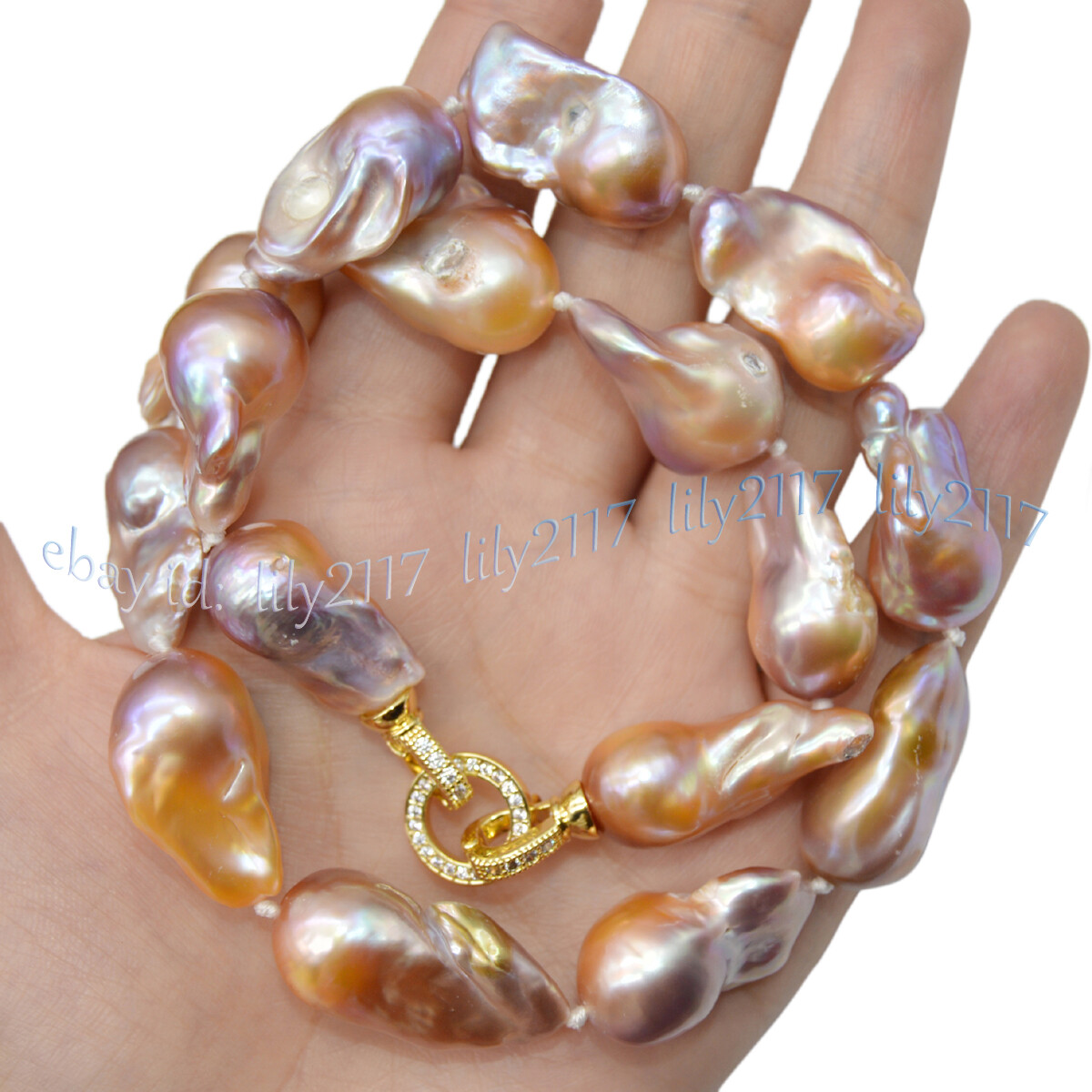 Huge Natural South Sea Pink Purple Baroque Reborn Keshi Pearl Necklace 14-36inch