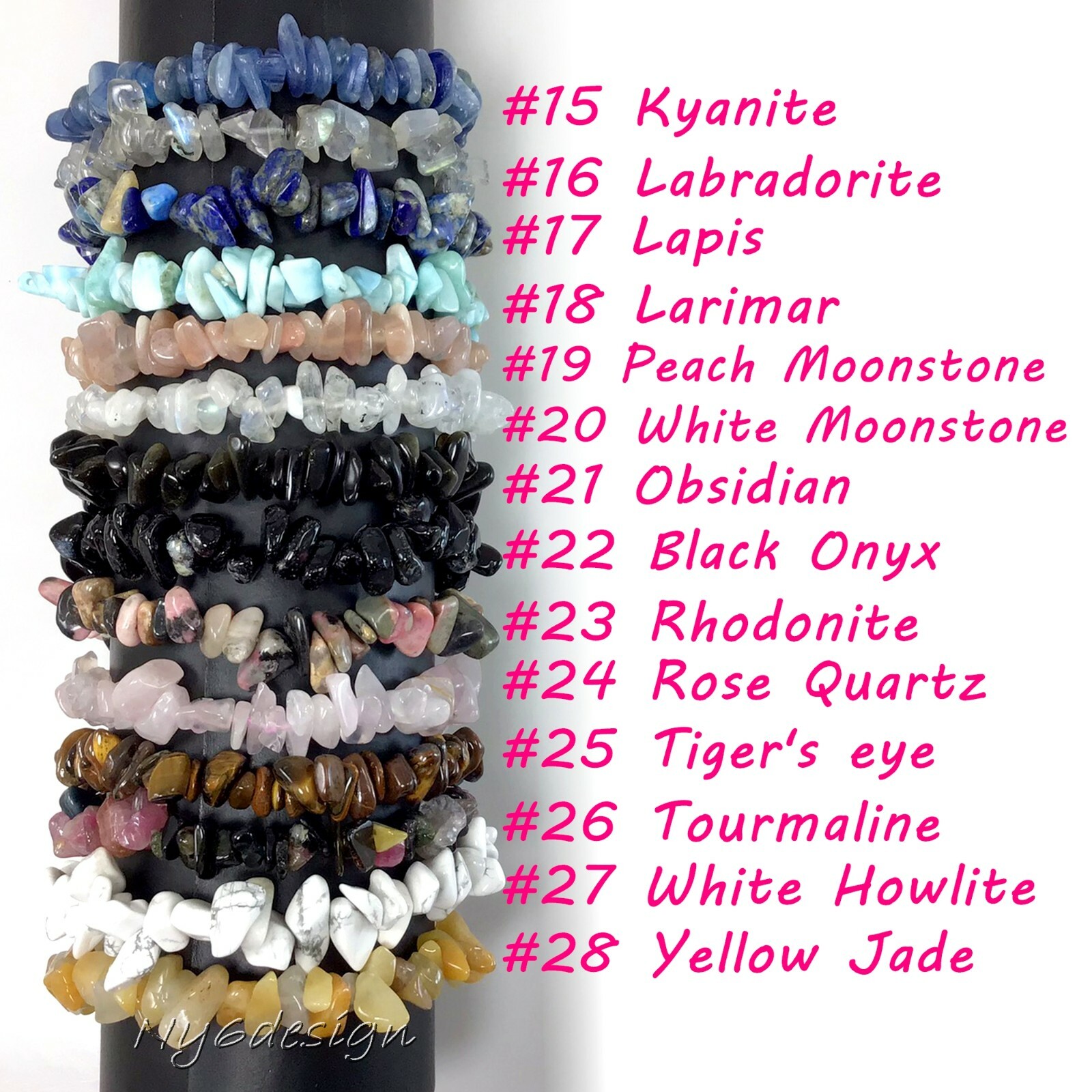 Gemstone Chips Bracelet 7.5″ Elastic Stretch Beaded gift Handmade Beautiful