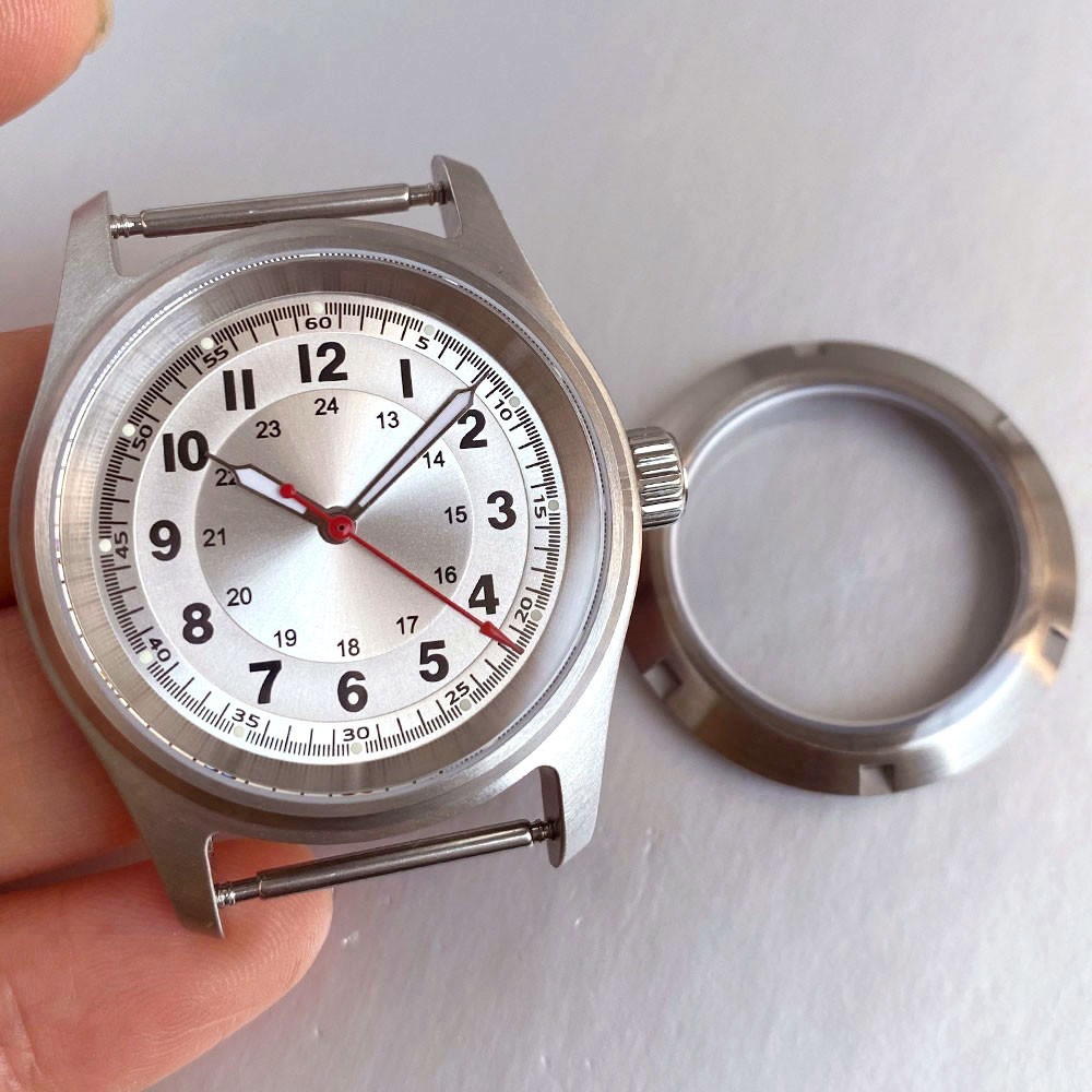 36mm Pilot Watch Case+Dial Set Sapphire Fit NH35 Miyota8215 821A ETA2824 PT5000