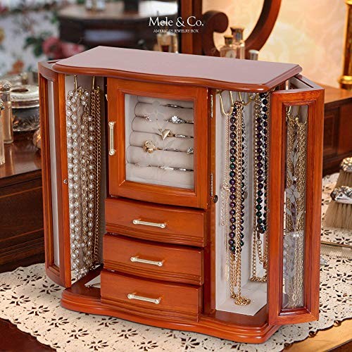 Mele and Co. Richmond Wooden Jewelry Box (Walnut Finish), Medium